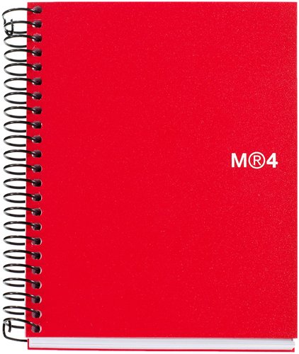 MIQUELRIUS - BLOC NOTEBOOK 4 micro.tapa PP A7 100h CUADRIC.5x5 ROJO (Ref.2554)