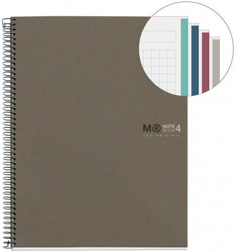 MIQUELRIUS - CUADERNO 100% RECICLADO NB-4 A5 120HOJAS ECOGRIS (Ref.6084)