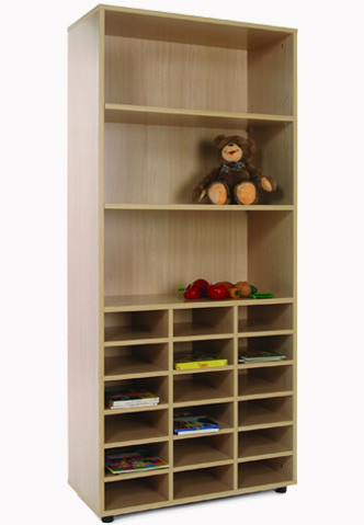 MOBEDUC - MUEBLE ALTO CASILLERO Y ESTANTERÍA HAYA (Ref.600405HP18)