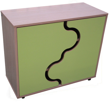 MOBEDUC - MUEBLE BAJO ARMARIO, PUERTAS ONDA HAYA (Ref.600220HPS18)