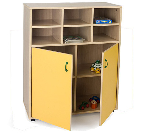 MOBEDUC - MUEBLE INTERMEDIO ARMARIO Y CASILLERO HAYA (Ref.600809HPS18)
