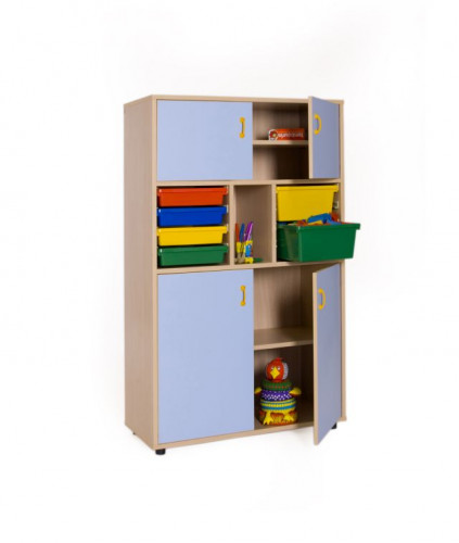 MOBEDUC - MUEBLE MEDIO ARMARIO 4 PUERTAS CUBETERO HAYA (Ref.600315HPS18)