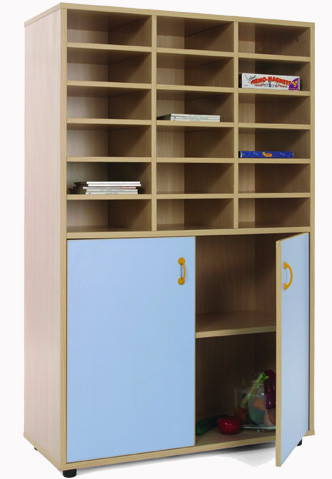 MOBEDUC - MUEBLE MEDIO ARMARIO Y CASILLERO HAYA (Ref.600310HPS18)