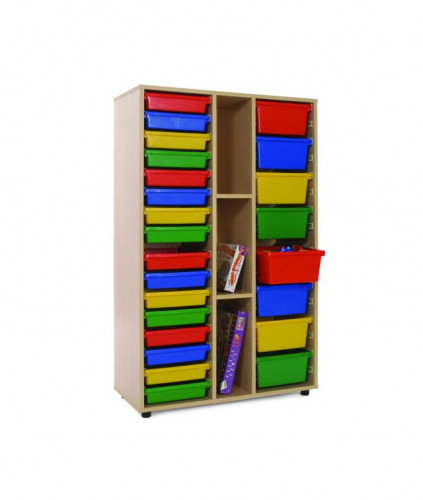 MOBEDUC - MUEBLE MEDIO ESTANTERÍA 2 CUBETEROS HAYA (Ref.600313HP18)