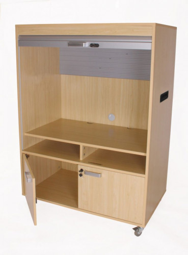 MOBEDUC - MUEBLE TELEVISIÓN Y VÍDEO BAJO CON PERSIANA HAYA (Ref.600910HRC18)