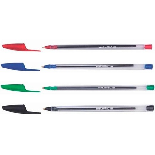 MOLIN - BOLÍGRAFO BASIC CRISTAL BALL POINT PEN ROJO (Ref.BC188-50-2)