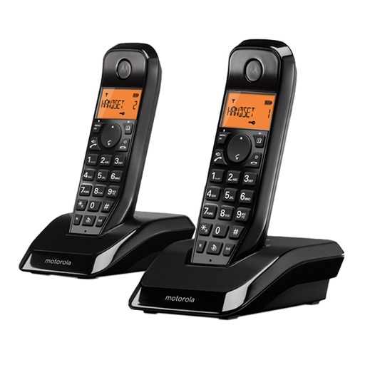MOTOROLA - S1202 Telefono DECT DUO Negro (Ref.C69000D48O2AES03)