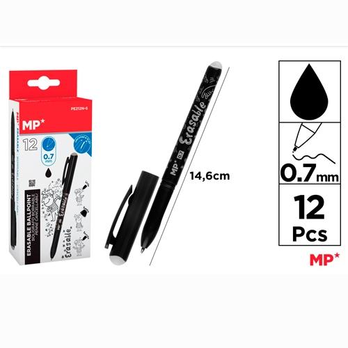 MP - BOLIGRAFO CON CAPUCHÓN BORRABLE RETRÁCTIL 0.7MM NEGRO (Ref.PE171N-S)