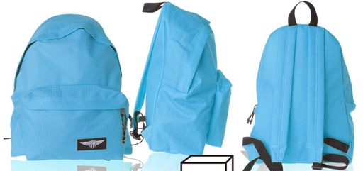 MP - MOCHILA ECO GRANDE CREMALLERA AZUL FLUORESCENTE (Ref.MO006)