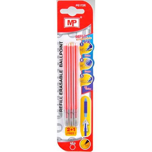 MP - RECAMBIO BOLIGRAFO BORRABLE RETRÁCTIL 0.7MM PACK 3 UDS ROJO (Ref.PE172R)