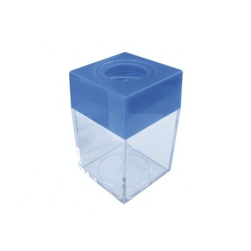 MTL - PORTACLIPS IMANTADO DEPÓSITO TRANSPARENTE PLÁSTICO EMBOCADURA AZUL (Ref.79290)