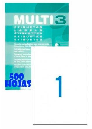 MULTI3 - ETIQUETAS 210X297 500 HOJAS (Ref.10533)