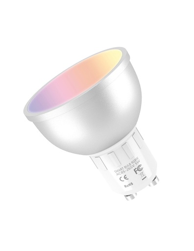 MUVIT - iO bombilla inteligente GU10/5W/400lm RGB+Blancos D50 H56 (Tasa RAEE incluida) (Ref.MIOBULB014)