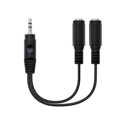 NANOCABLE - CABLE AUDIO ESTEREO, 2X3.5/H-3.5/M, 15 CM () (Ref.10.24.1200)