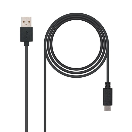 NANOCABLE - CABLE USB 2.0. TIPO USB-C/M - A/M. NEGRO 1M (Ref.10.01.2101)
