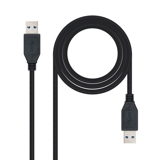 NANOCABLE - cable USB 1 m USB 3.2 Gen 1 (3.1 Gen 1) USB A Negro (Ref.10.01.1001-BK)