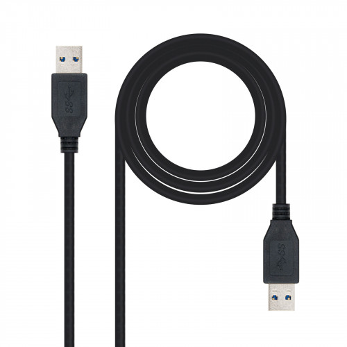 NANOCABLE - cable USB 2 m USB 3.2 Gen 1 (3.1 Gen 1) USB A Negro (Ref.10.01.1002-BK)