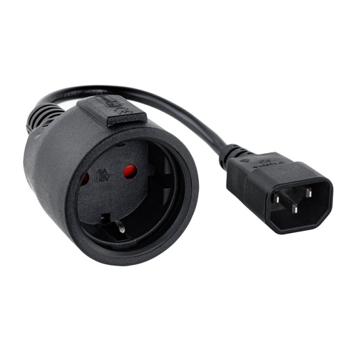 NANOCABLE - Cable Adaptador C14/M a CEE7/H, 25cm (Ref.10.22.0901)