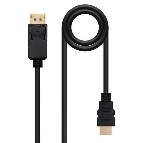 NANOCABLE - Cable Conversor DISPLAYPORT a HDMI, DP/M - HDMI/M, Negro, 1 m (Ref.10.15.4301)