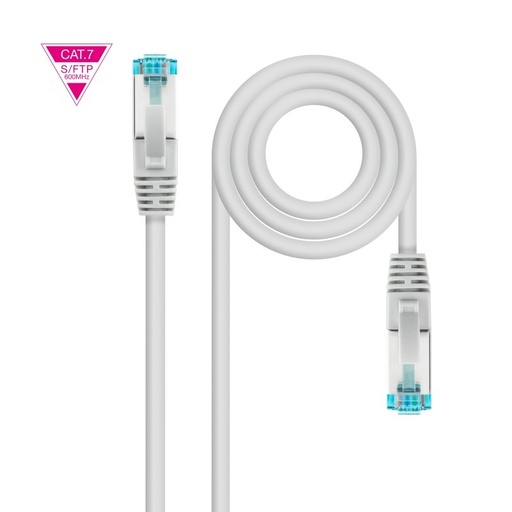 NANOCABLE - Cable de Red Cat.7 600MHZ LSZH SFTP PIMF AWG26, Gris, 3m (Ref.10.20.1703)
