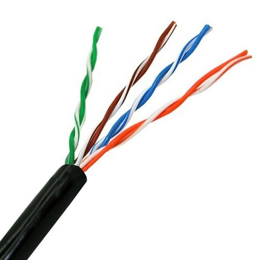 NANOCABLE - Cable Red RJ45 Cat.5e UTP Rigido AWG24 Exterior, 305 M (Ref.10.20.0304-EXT-BK)