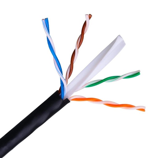 NANOCABLE - Cable Red RJ45 Cat.6 UTP Rigido AWG24 Exterior, 100 M (Ref.10.20.0502-EXT-BK)