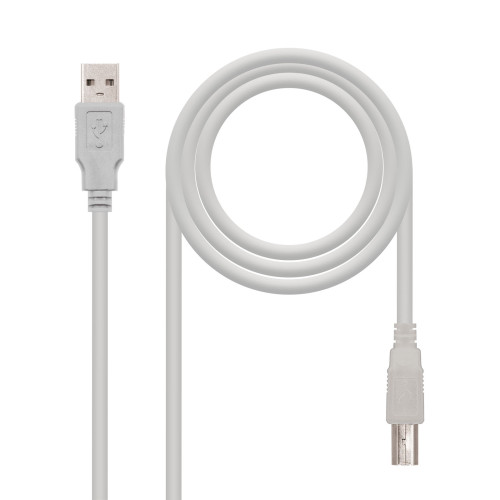 NANOCABLE - CABLE USB 2.0 IMPRESORA, TIPO A/M-B/M, BEIGE, 1.8 M (Ref.10.01.0103)