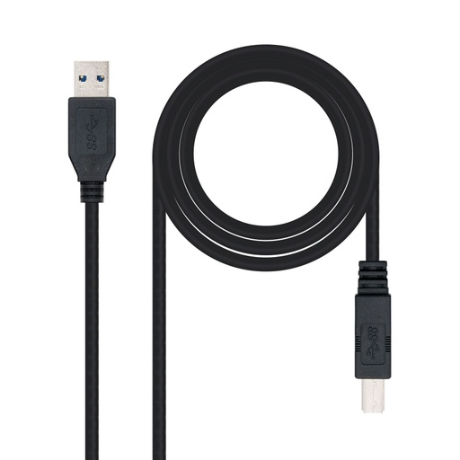 NANOCABLE - Cable USB 3.0, impresora A/M-B/M, 2m (Ref.10.01.0802-BK)