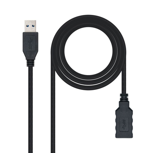 NANOCABLE - CABLE USB 3.0, TIPO A/M-A/H, NEGRO, 1.0 M (Ref.10.01.0901-BK)
