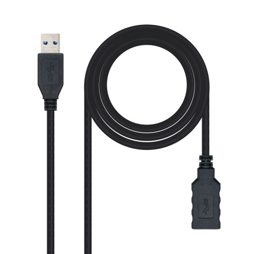 NANOCABLE - Cable USB 3.0, Tipo A/M-A/H, Negro, 3.0 M (Ref.10.01.0903-BK)