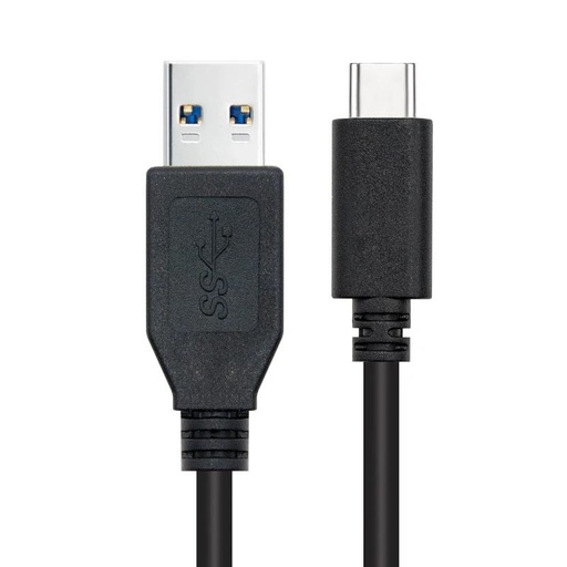 NANOCABLE - Cable USB 3.1, Gen2 10 Gbps 3A, tipo USB-C/M-A/M, Negro, 2 m (Ref.10.01.4002)