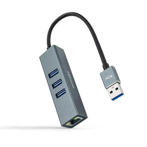 NANOCABLE - Conversor USB 3.0 Ethernet + 3xUSB 3.0 (Ref.10.03.0407)