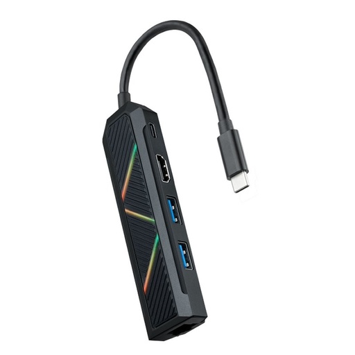 NANOCABLE - Hub USB-C 5 en 1 USB-A+USB-C+HDMI+RJ45 (Ref.10.16.0501)