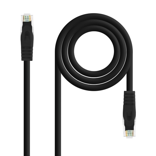 NANOCABLE - Latiguillo LSZH Cat.6A UTP 25cm Negro (Ref.10.20.1800-L25-BK)