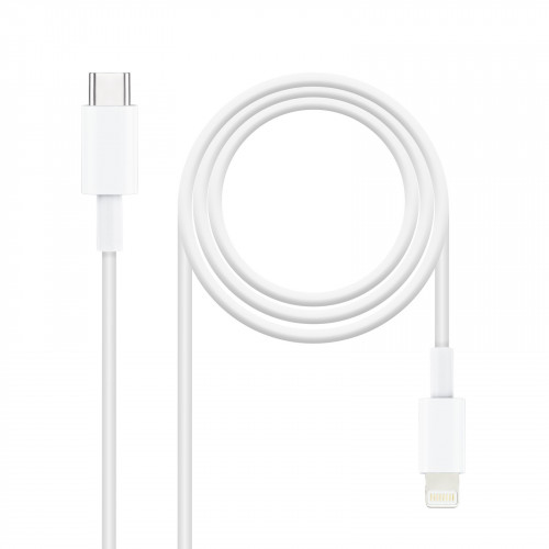 NANOCABLE - TooQ cable de conector Lightning 1 m Blanco (Ref.10.10.0601)