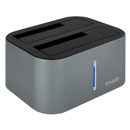 NANOCABLE - Tooq Dock Station Doble Bahía HDD Gris (Ref.TQDS-805G)
