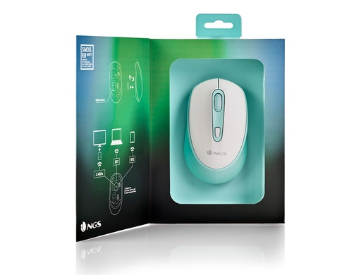 NGS - RATON SMOG OPTICO 1000/1600/2400 DPI INALAMBRICO 3 BOTONES RECEPTOR USB 2,4 GHZ LUCES (Ref.SMOGMINT-RB)