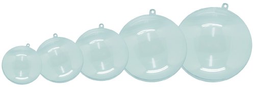 NIEFENVER - BOLA DE PLASTICO CRISTAL 8 CM PACK de 5 UNIDADES (para decorar por dentro y por fuera) (Ref.1300150)