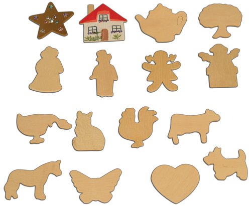 NIEFENVER - FIGURAS MADERA PARA DECORAR BOLSA 32 UD (Ref.0700137)