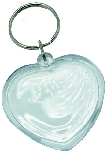 NIEFENVER - LLAVEROS CORAZON PLASTICO CRISTAL 4,5 CM PACK de 6 UNIDADES (Ref.1300156)