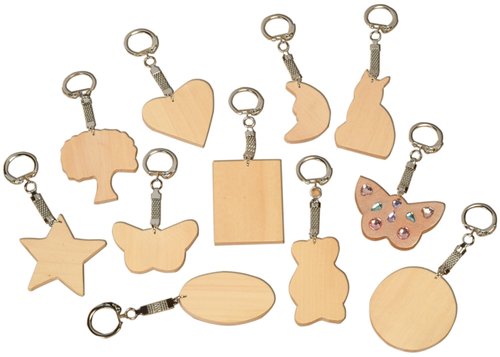 NIEFENVER - LLAVEROS MADERA PARA DECORAR BOLSA 10 UD (Ref.0700138)