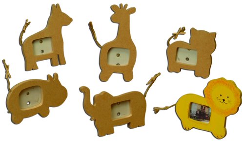 NIEFENVER - MARCOS DE FOTOS MADERA CON FORMAS DE ANIMALES BOLSA 6 UD (Ref.0700141)