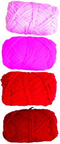 NIEFENVER - OVILLOS LANA 28gr.TONOS ROJOS PACK DE 4 (Ref.1100104)