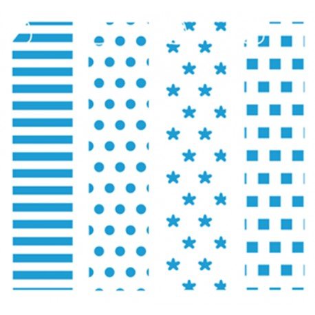 NIEFENVER - SCRAPBOOKING CARTULINA IMPRESA 24x32 cm 180gr. AZUL-3 (4 mod.) BLISTER de 8 (Ref.1400141)