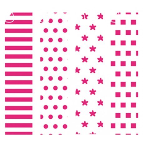 NIEFENVER - SCRAPBOOKING CARTULINA IMPRESA 24x32 cm 180gr. ROSA-3 (4 mod.) BLISTER de 8 (Ref.1400142)