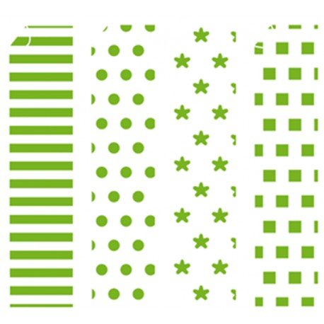 NIEFENVER - SCRAPBOOKING CARTULINA IMPRESA 24x32 cm 180gr. VERDE-3 (4 mod.) BLISTER de 8 (Ref.1400143)