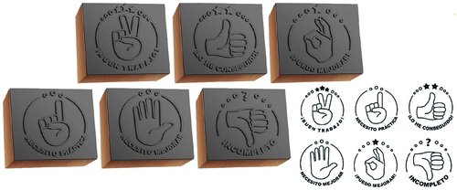 NIEFENVER - SELLOS MOTIVACIONALES MANOS BOTE 6UD (Ref.1700101)