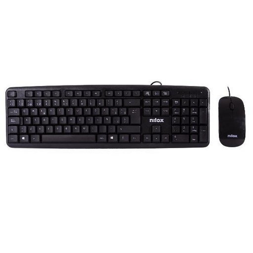 NILOX - COMBO TECLADO + RATÓN FLAT CABLE USB NEGRO (Ref.NXKME000004)