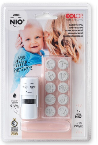 NIO BY COLOP ARTS&CRAFTS - BLISTER IMPRENTILLA LITTLE NIO 10 PICTOS TEMÁTICA "BEBÉS" COLOP (Ref.NIL002)