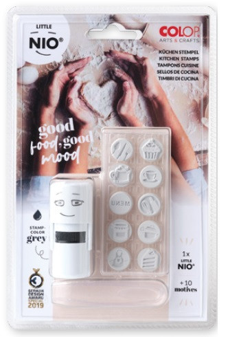 NIO BY COLOP ARTS&CRAFTS - BLISTER IMPRENTILLA LITTLE NIO 10 PICTOS TEMÁTICA "COCINA" COLOP (Ref.NIL008)